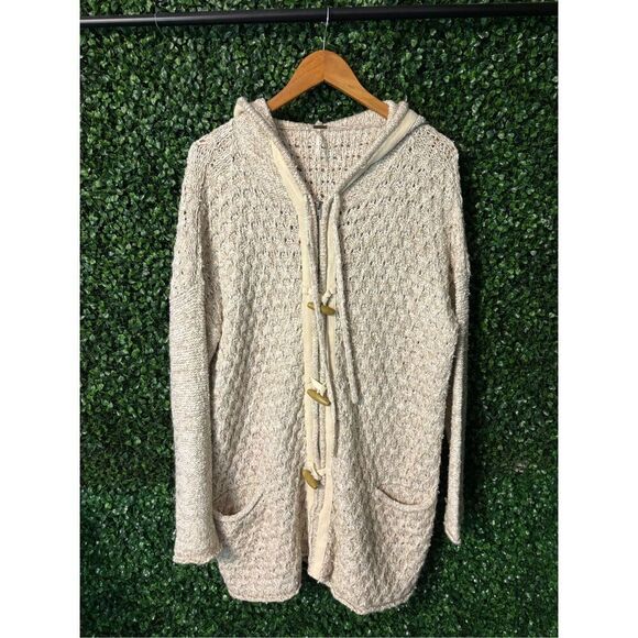 Free People Turn Up The Sun Toggle Jacket Knit Sz Medium - Picture 2 of 6